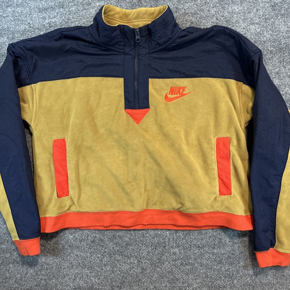 Nike Sportswear Retro Colorblock Half-Zip Polar Fleece Crop Pullover - Size M